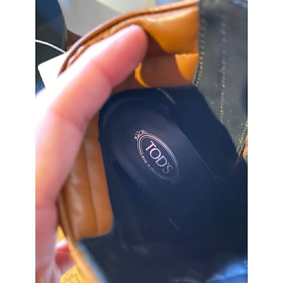 Tods Lace Up Tasseled Leather Ankle Boots 36.5 Brown Black Leather Laces 4" heel - Picture 3 of 16